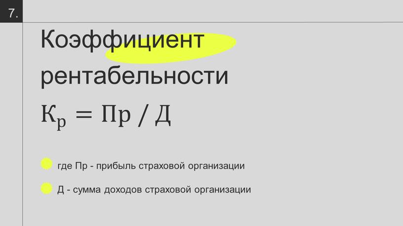 Коэффициент рентабельности К р