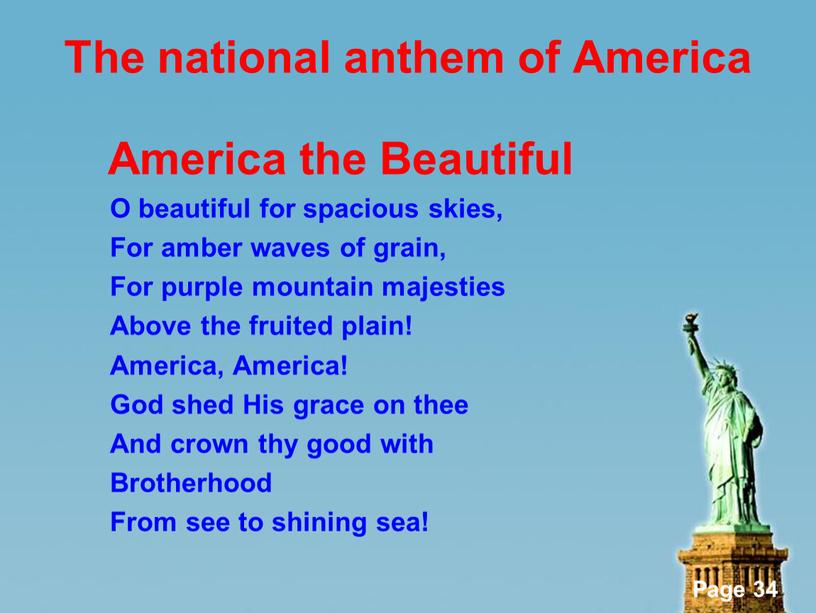 The national anthem of America
