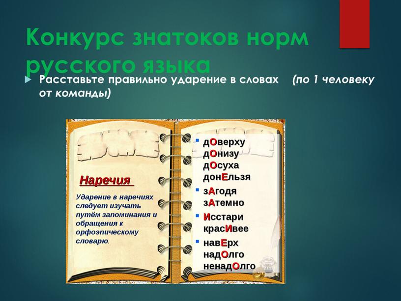Конкурс знатоков норм русского языка