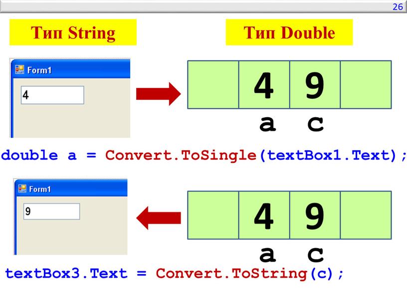 Convert.ToSingle(textBox1.Text); textBox3