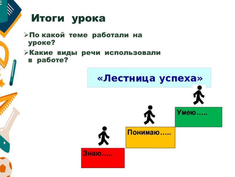 Итоги урока По какой теме работали на уроке?