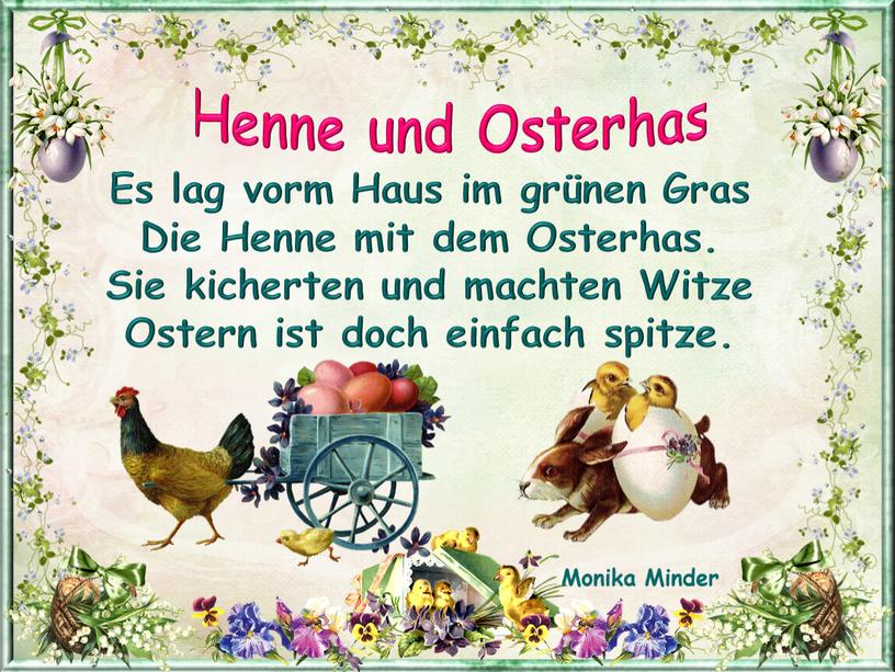 Henne und Osterhas Es lag vorm