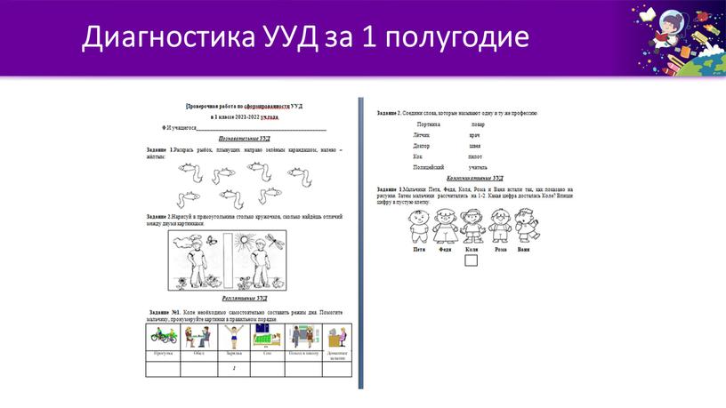 Диагностика УУД за 1 полугодие