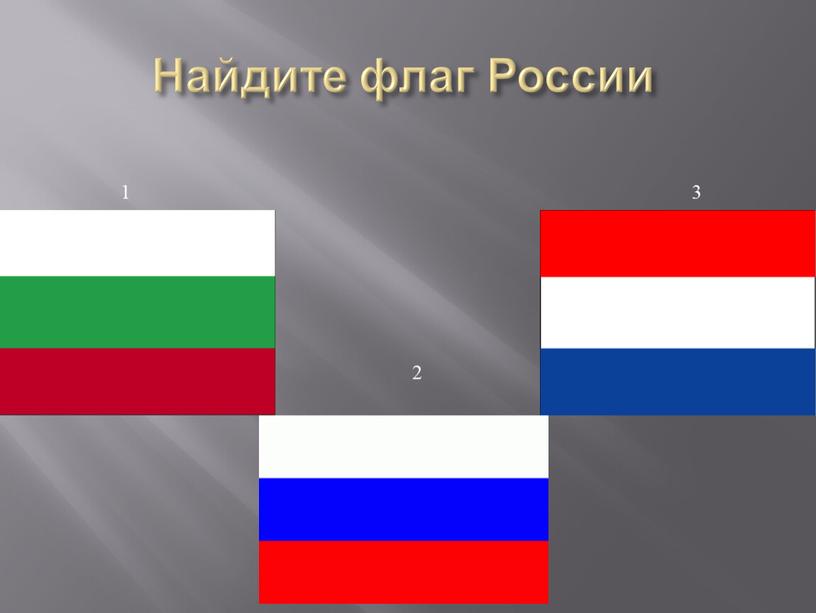 Найдите флаг России 2 1 3