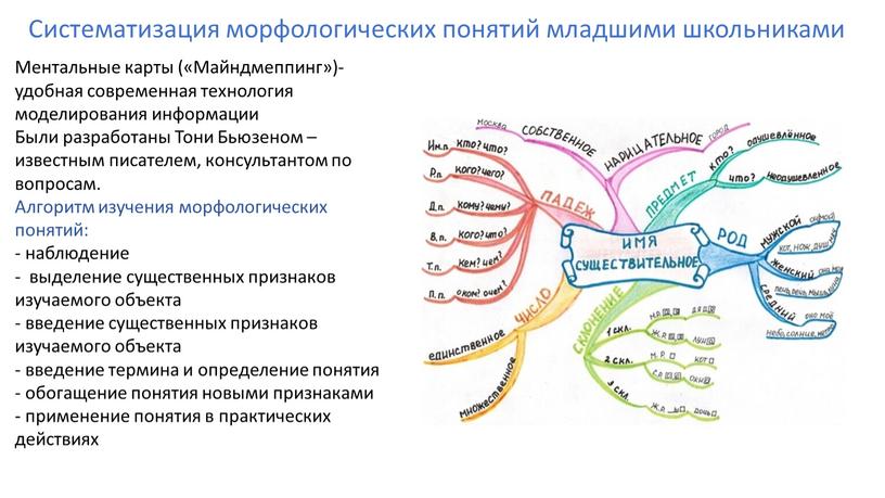 Систематизация морфологических понятий младшими школьниками