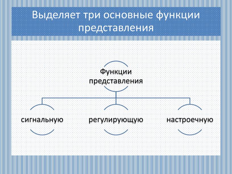 Выделяет три основные функции представления