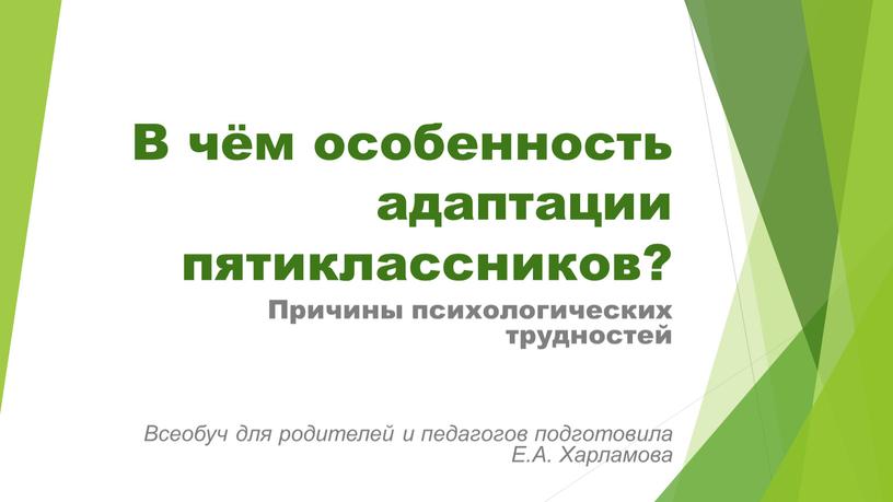 В чём особенность адаптации пятиклассников?