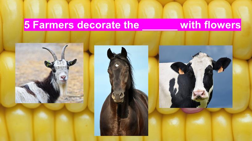 Farmers decorate the ______ with flowers
