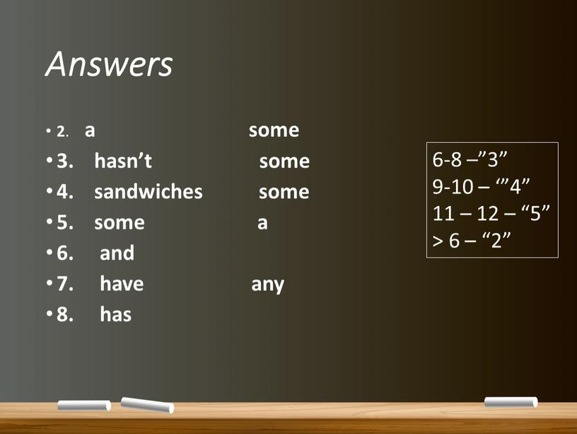 Answers 2 . a some 3