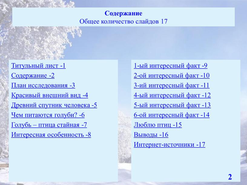 Содержание Общее количество слайдов 17