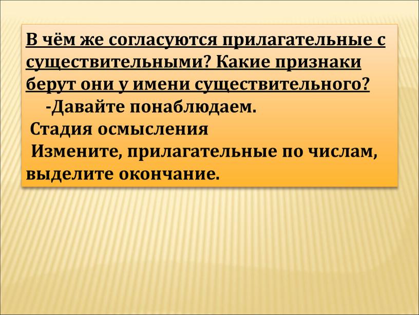 В чём же согласуются прилагательные с существительными?