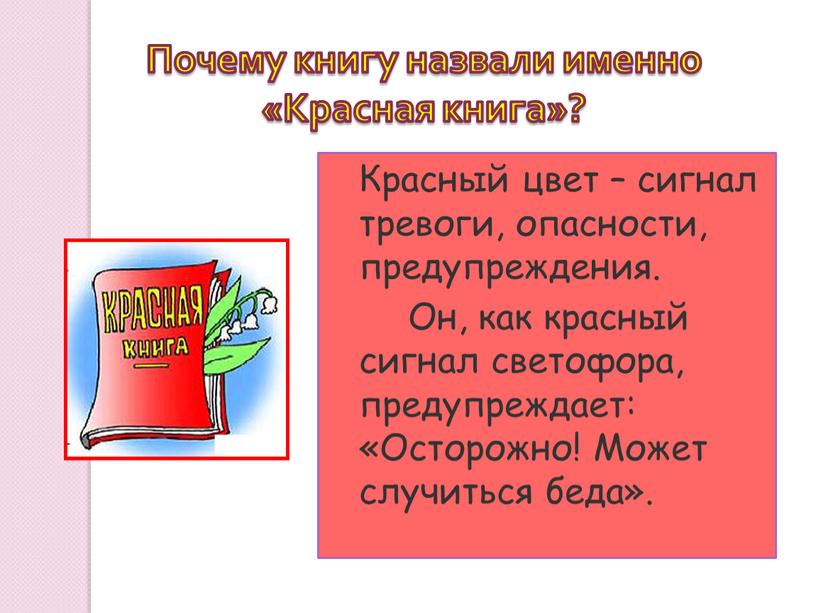 Почему книгу назвали именно «Красная книга»?