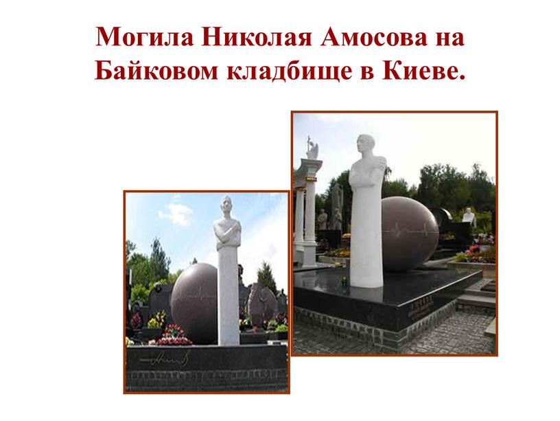 Могила Николая Амосова на Байковом кладбище в