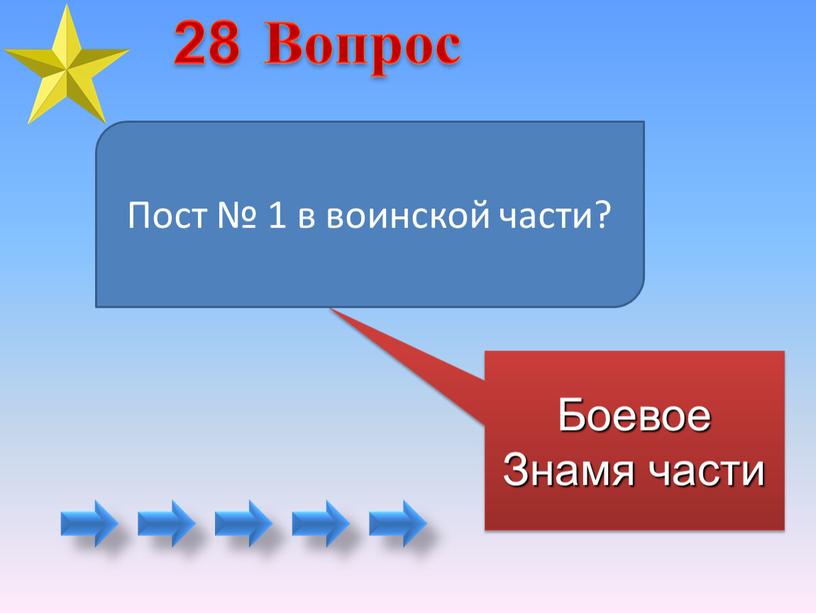 Боевое Знамя части Пост № 1 в воинской части?