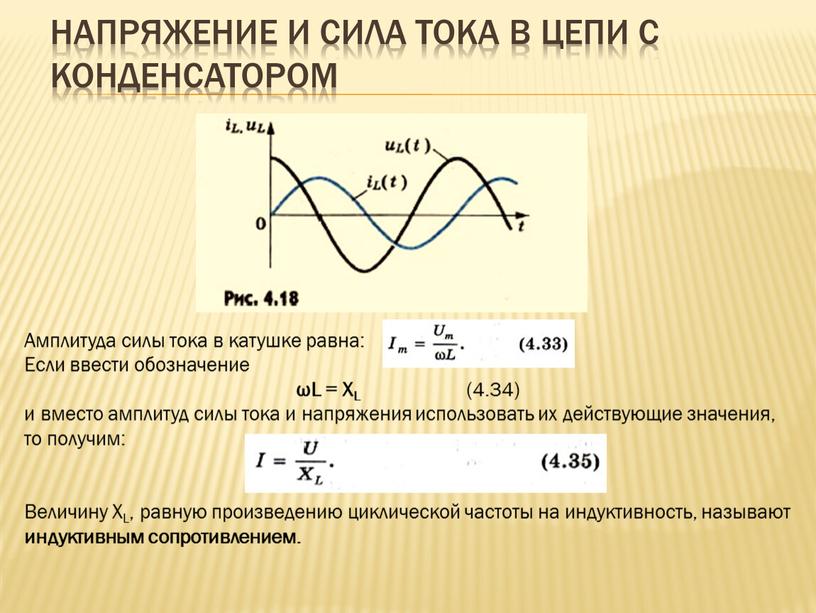 Напряжение и сила тока в цепи с конденсатором