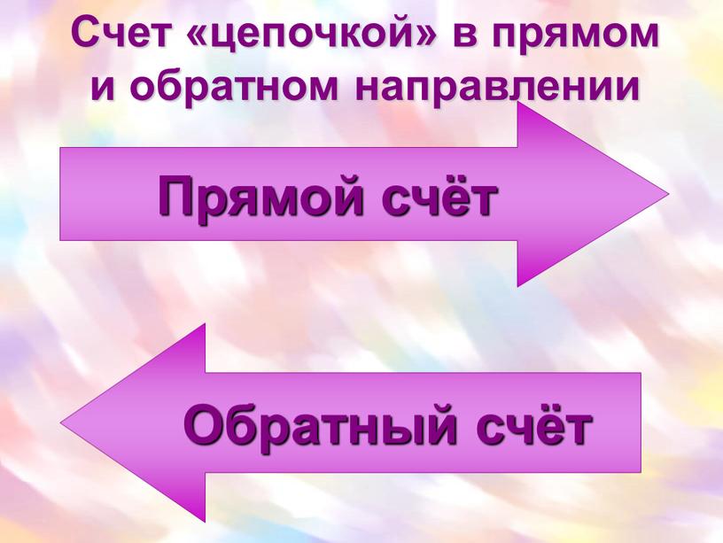 Счет «цепочкой» в прямом и обратном направлении