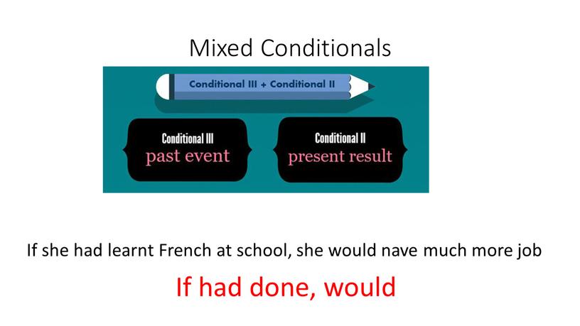 Mixed Conditionals If she had learnt