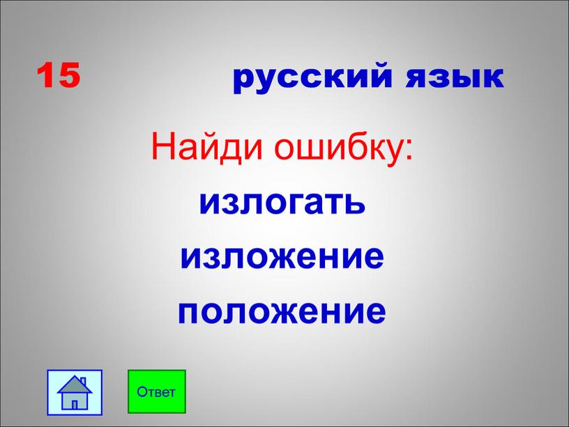 Найди ошибку: излогать изложение положение