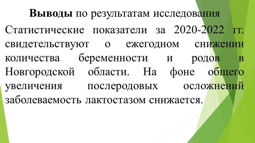 Выводы по результатам исследования