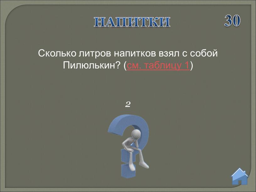 Сколько литров напитков взял с собой