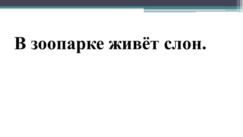 В зоопарке живёт слон.