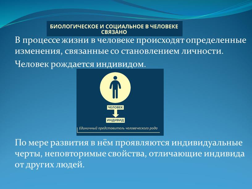 В процессе жизни в человеке происходят определенные изменения, связанные со становлением личности