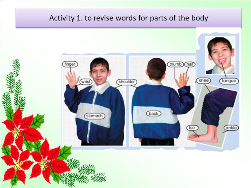 Activity 1. to revise words for parts of the body