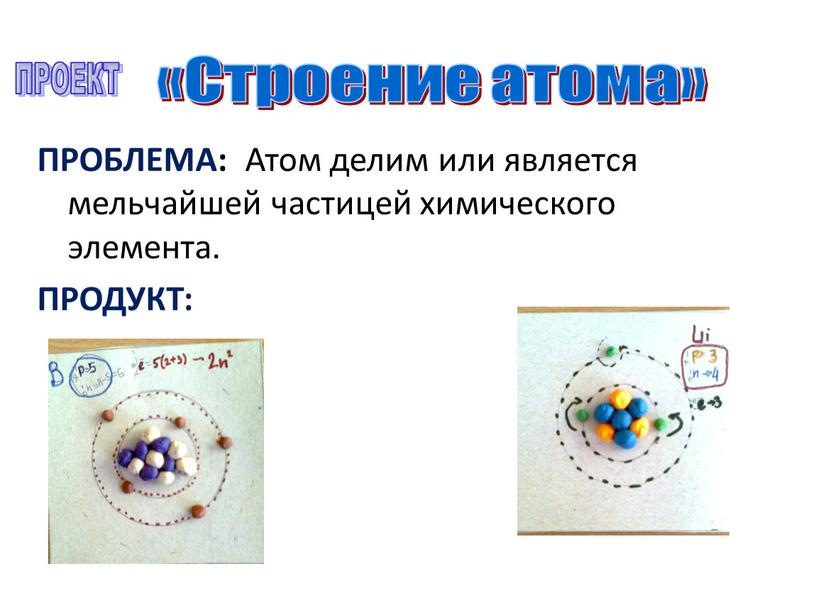 ПРОБЛЕМА: Атом делим или является мельчайшей частицей химического элемента