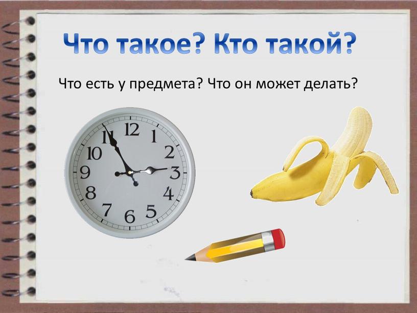 Что такое? Кто такой? Что есть у предмета?