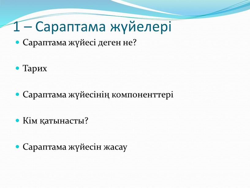 Сараптама жүйелері Сараптама жүйесі деген не?