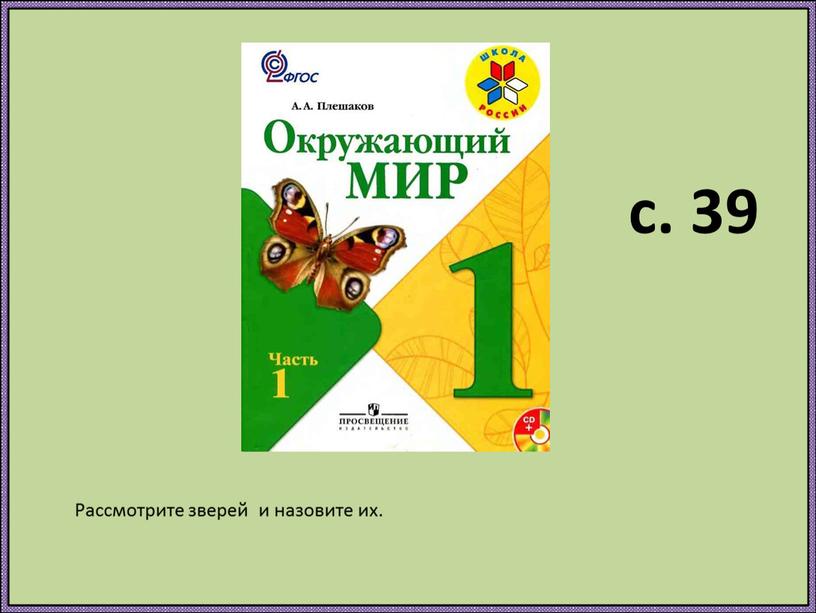 Рассмотрите зверей и назовите их