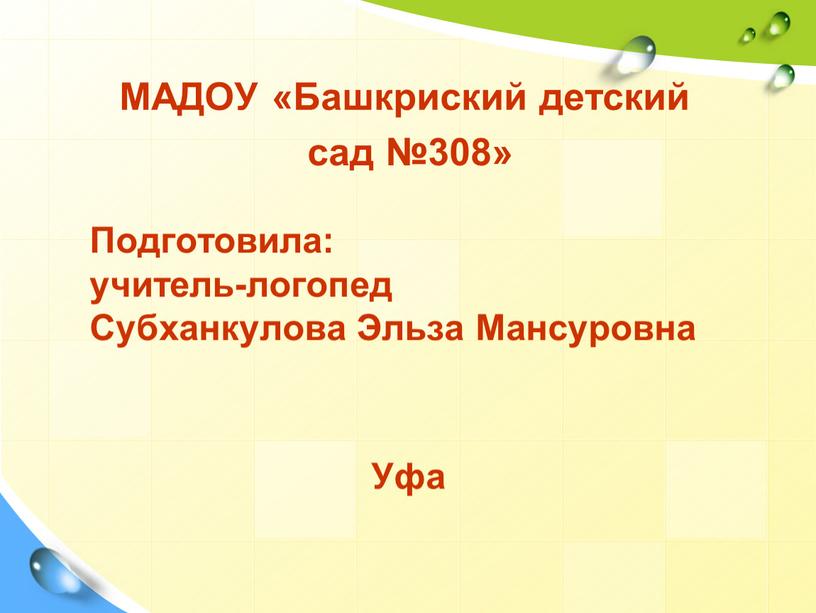 МАДОУ «Башкриский детский сад №308»