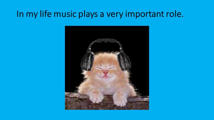 In my life music plays a very important role