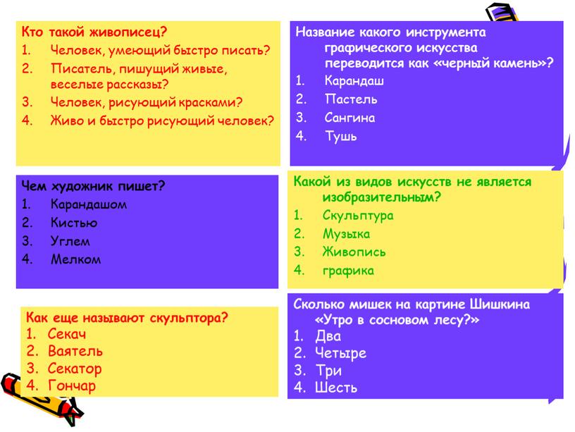 Кто такой живописец? Человек, умеющий быстро писать?