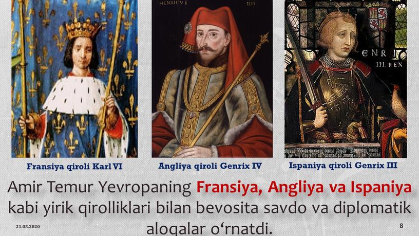 Amir Temur Yevropaning Fransiya,