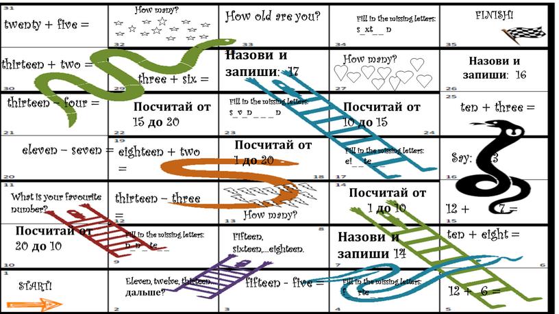 How old are you? What is your favourite number? 12 + 7 =