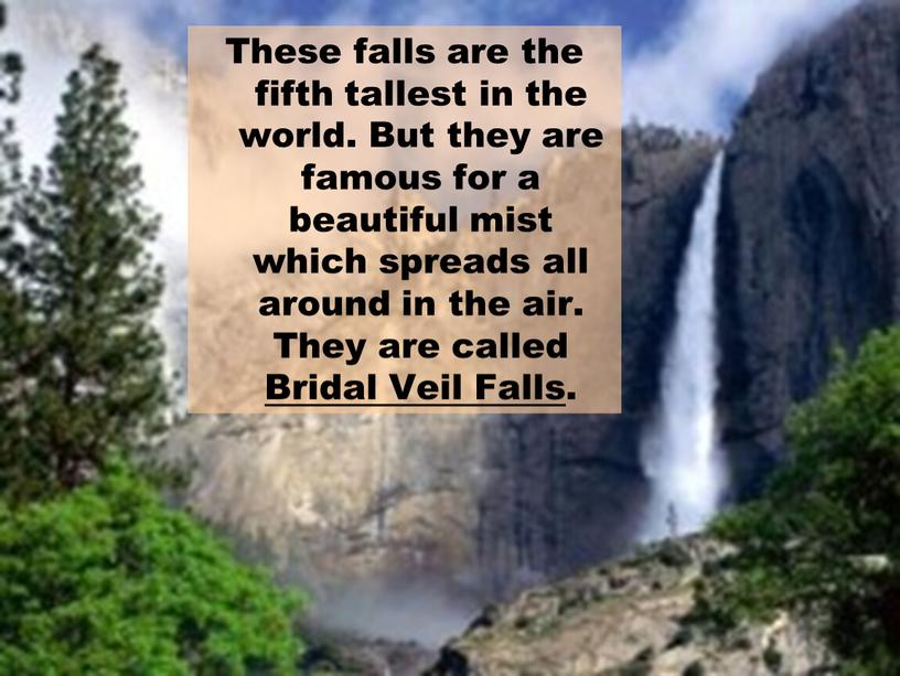 These falls are the fifth tallest in the world