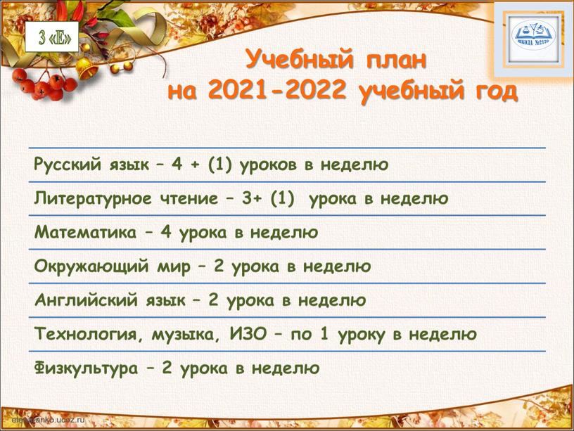 Учебный план на 2021-2022 учебный год