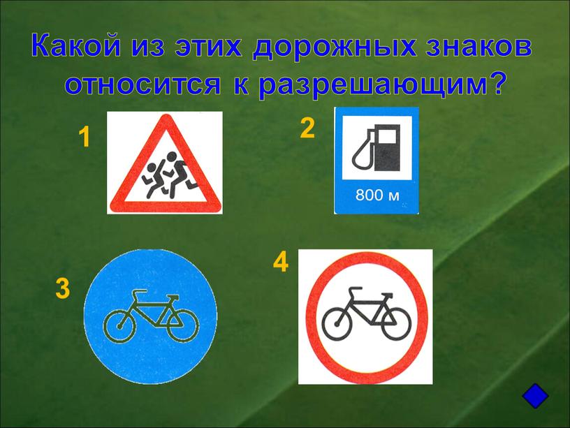 Какой из этих дорожных знаков относится к разрешающим?