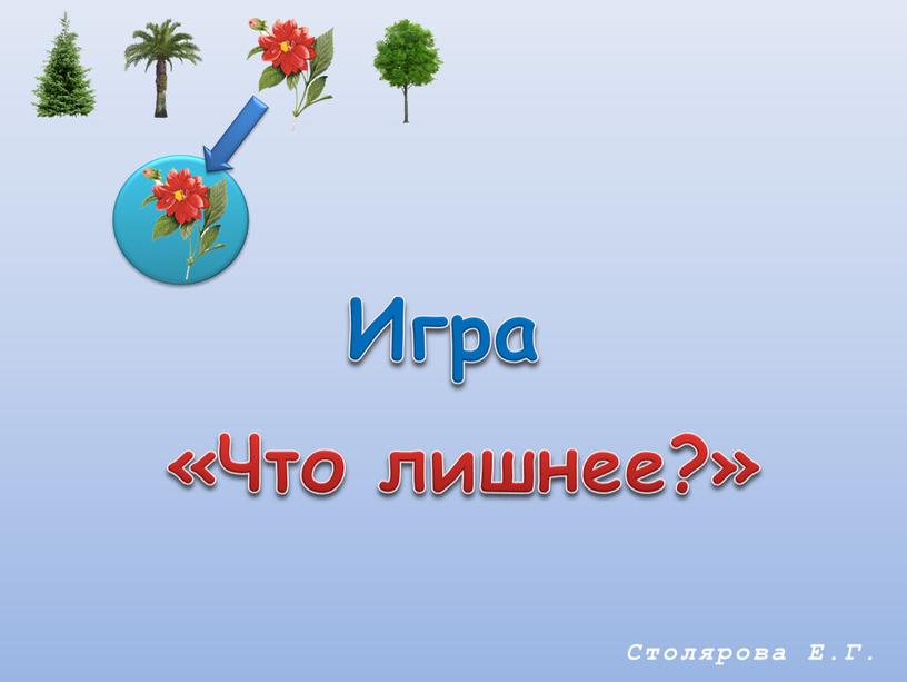 Игра «Что лишнее?» Столярова Е