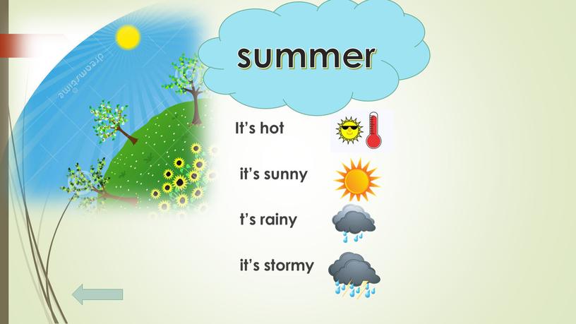 It’s hot it’s sunny t’s rainy it’s stormy summer