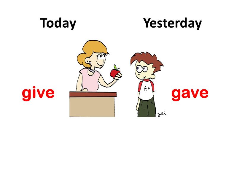 Today Yesterday give gave