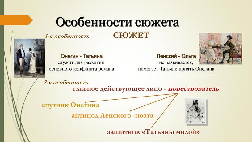 Особенности сюжета СЮЖЕТ 1-я особенность