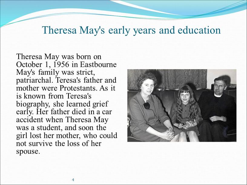 Theresa May's early years and education