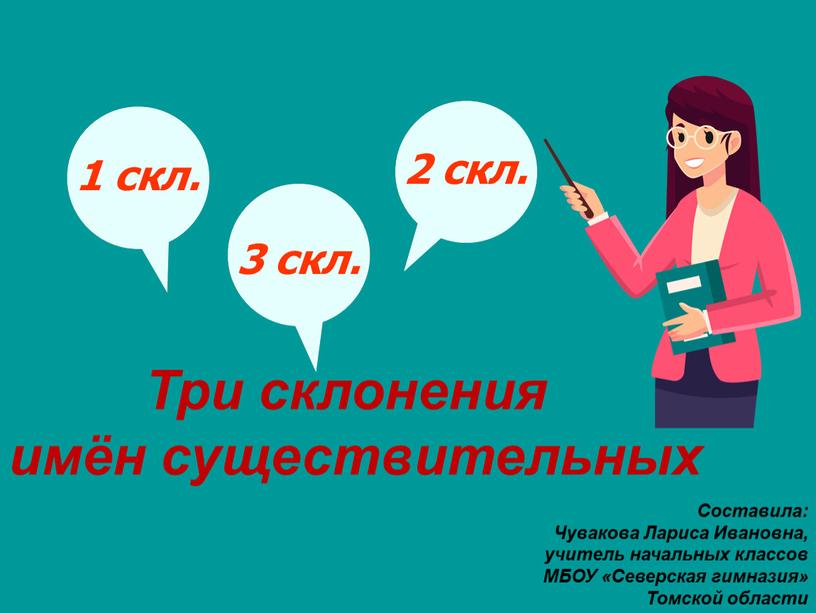 Три склонения имён существительных 1 скл