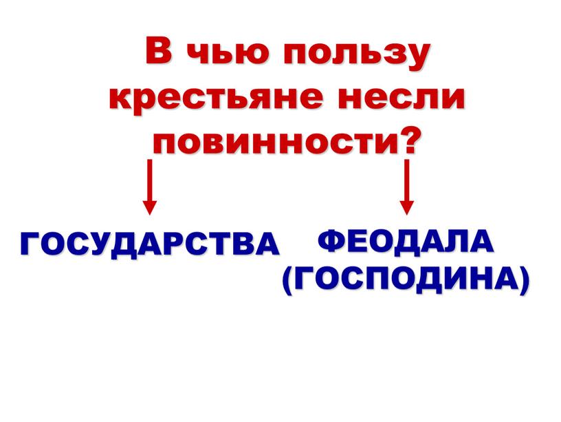 В чью пользу крестьяне несли повинности?