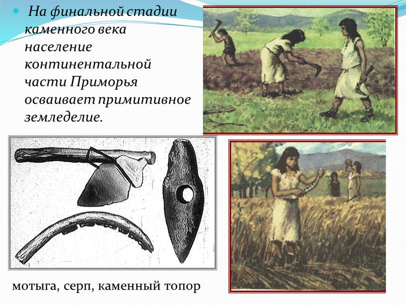 На финальной стадии каменного века население континентальной части