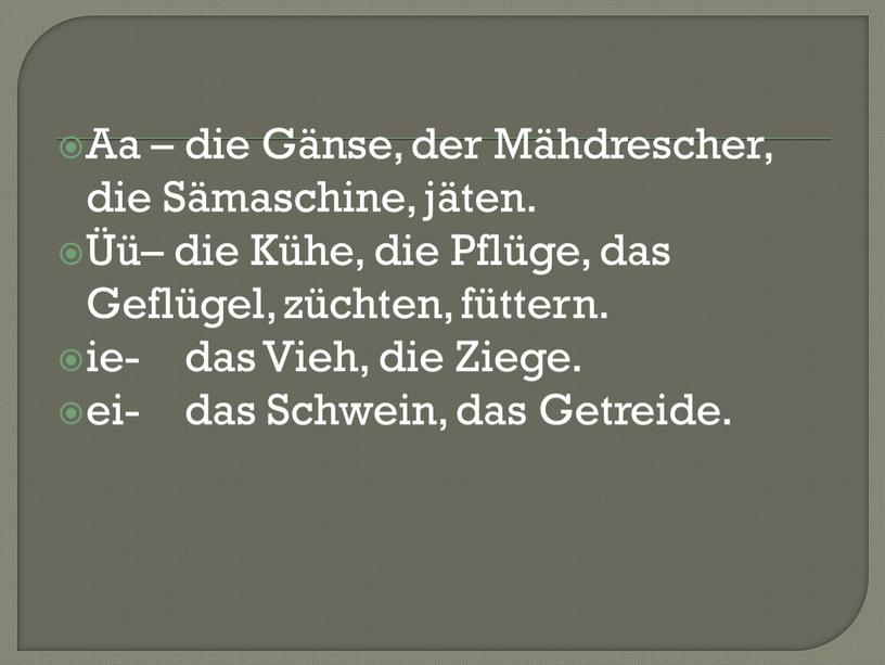 Aa – die Gänse, der Mähdrescher, die