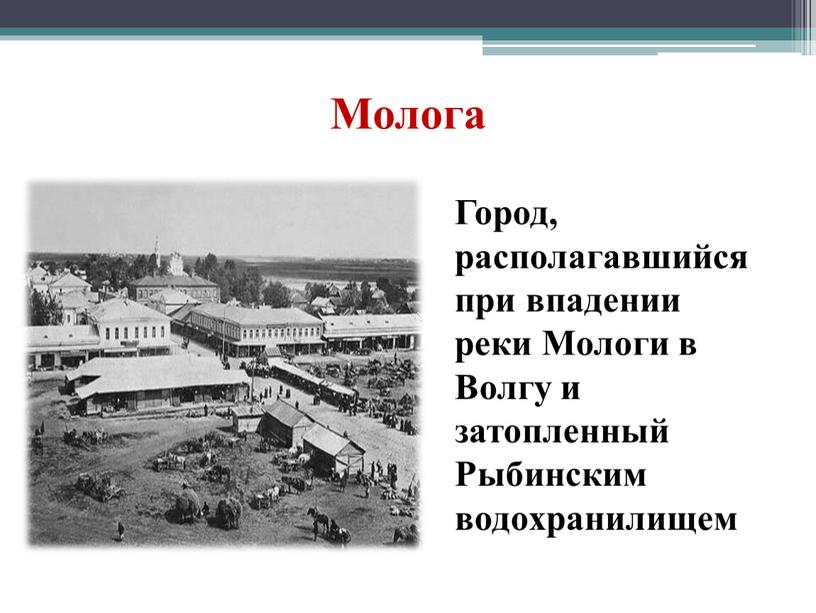 Молога Город, располагавшийся при впадении реки