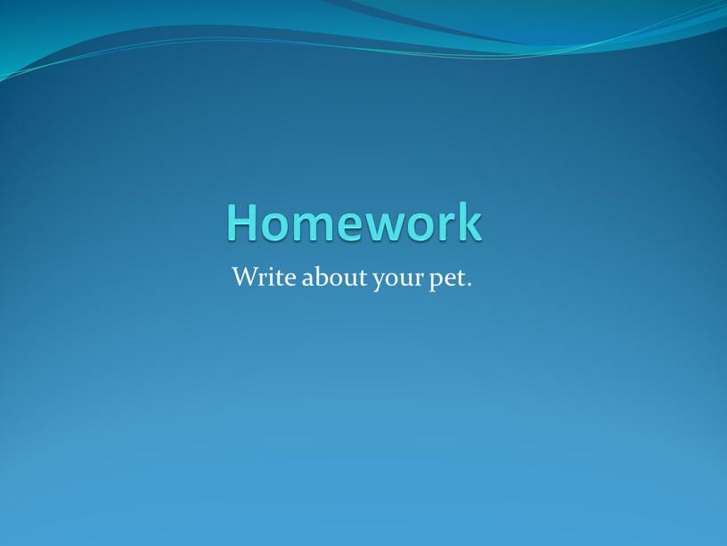 Homework Write about your pet.